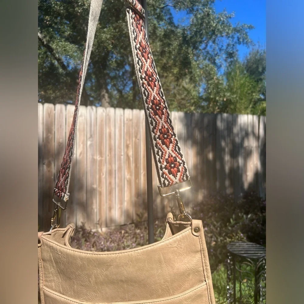 Vegan Leather Crossbody w/ Guitar Style Strap